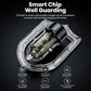 Black car charger, dual USB-A & USB-C ports, smart chip protection