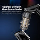 Black compact dual-port car charger with short plug body and metal pins