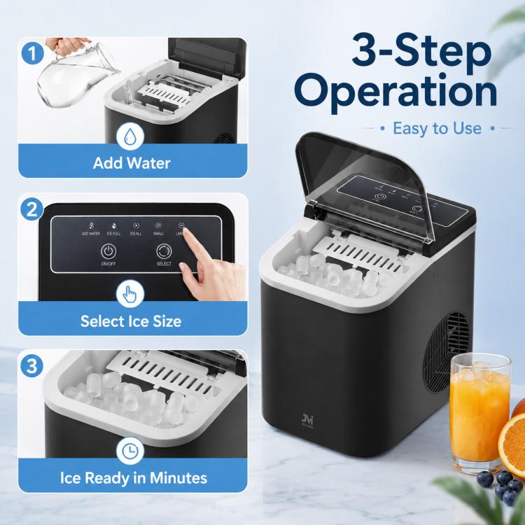JI-A02A Portable Fully Automatic Mini Bullet Shaped Ice Maker, EU Plug, US Plug, UK Plug