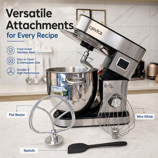 ORVICA ORM-208 Tabletop Stainless Steel Dough Kneading Mixing Machine, EU Plug