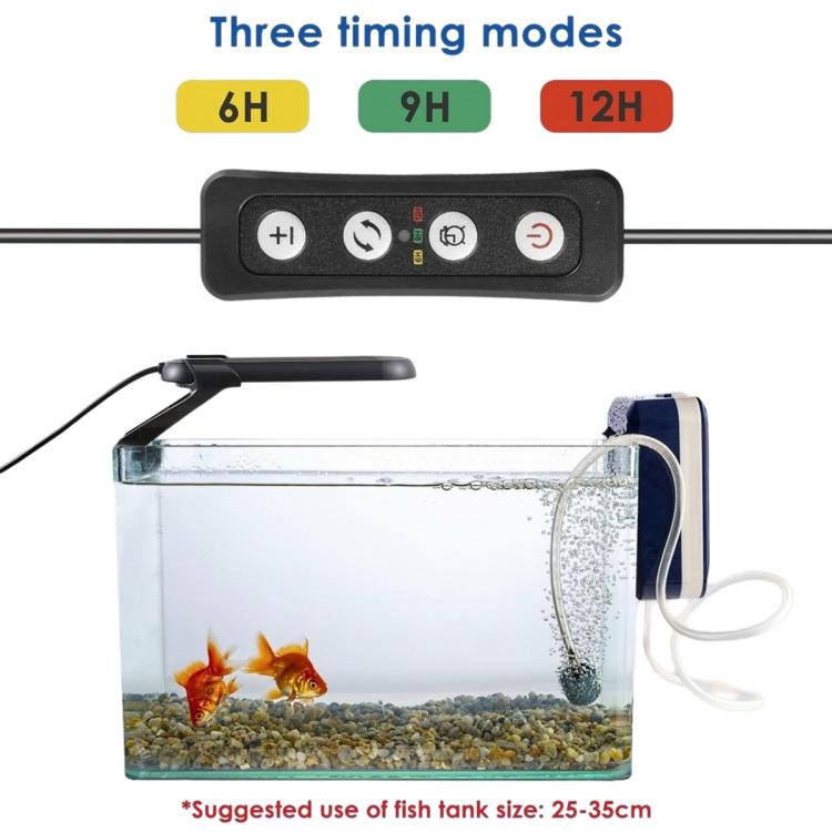 Clip-on aquarium LED light with timer control and three timing modes