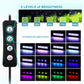 Clip-on aquarium light remote showing brightness levels and 14 color modes