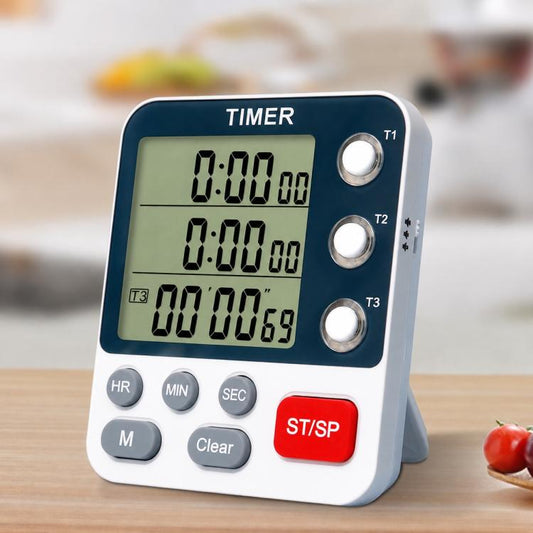 YS-318 Three-Group Countdown Kitchen Timer with Mute & Flashing Light Alert, YS-318