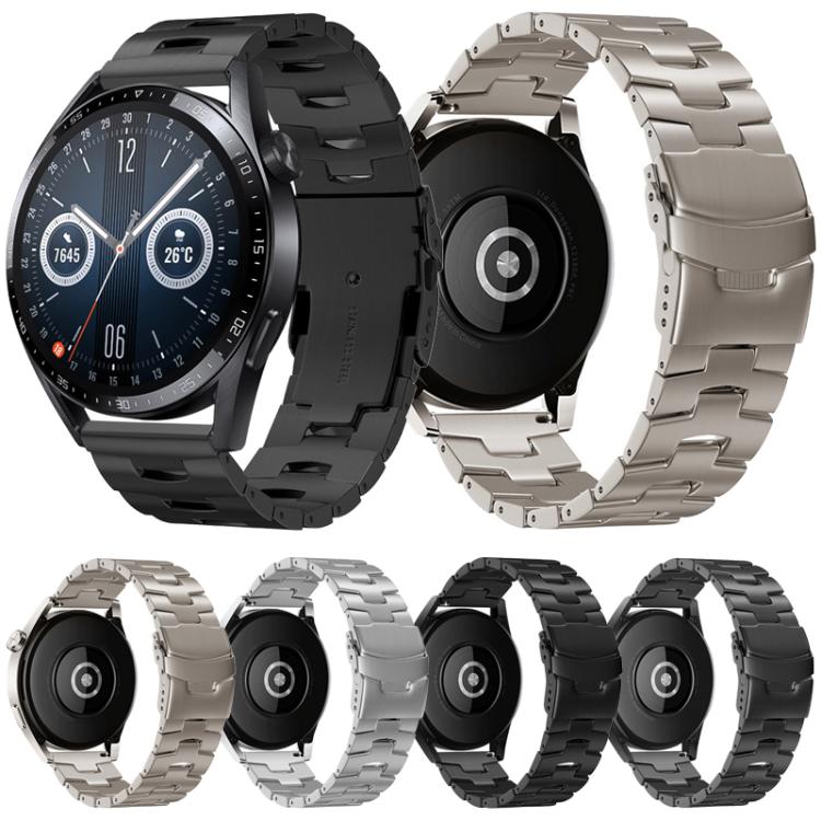 Safety Buckle Titanium Alloy Watch Band, 22mm