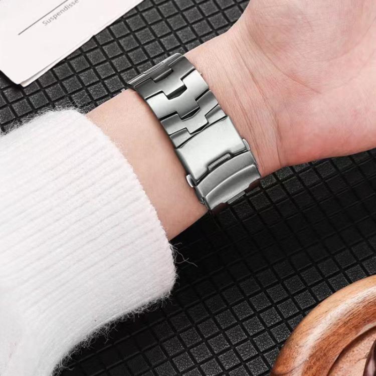 Safety Buckle Titanium Alloy Watch Band, 22mm