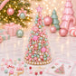 Beaded candy-themed holiday tree decoration with pink and pastel pearl bead sprinkles