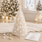 White beaded tree craft kit with star topper, pearl beads, and instruction booklet
