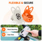 Orange and light gray silicone phone mounts with flower base and curved frame