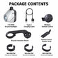 CYCLAMi CYC1600 bicycle headlight kit with extension mount, pads, Type-C cable, wireless remote