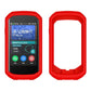 Red silicone protective cover for bike GPS, front screen and open back view
