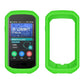 Green silicone protective cover for bike GPS, front screen and open back view