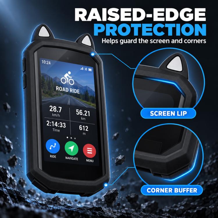Bicycle Stopwatch Silicone Cat Ears Cover, For Garmin Edge 1050