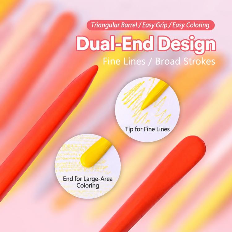 Children Washable Color Crayons Triangular Plastic Crayons, 12 Colors, 24 Colors, 36 Colors