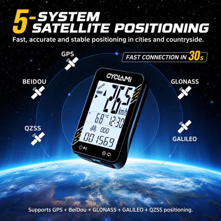 CYCLAMi BKV310 GPS Bicycle Computer Cycling Speedometer for Road & MTB, Only Odometer, With S2 Bracket, With S8 Bracket, With One-Piece Handlebar Bracket