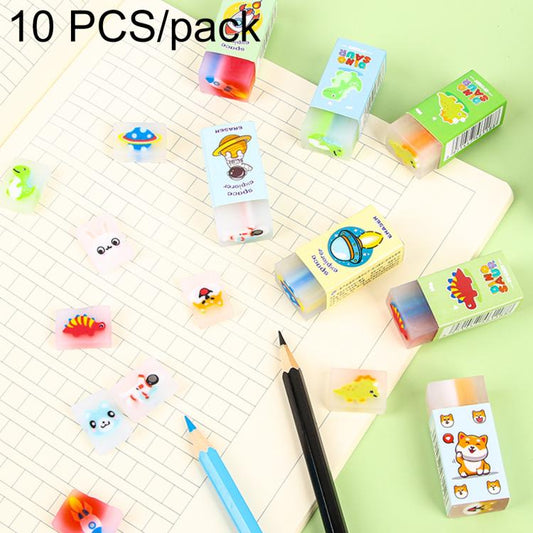 10 PCS/Pack Kids Cartoon Erasers, Creative Sandwich Erasers, Student Stationery Supplies