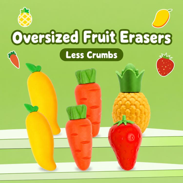 10 PCS/Pack Cute Creative Cartoon Fruit-Shaped Jumbo Eraser