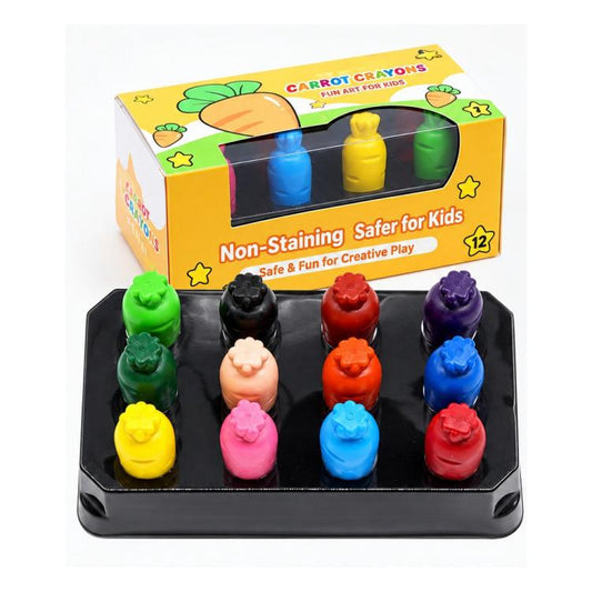 Carrot Plastic Washable Color Crayons Oil Pastels, 12 Colors, 24 Colors, 36 Colors