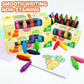 Washable carrot crayon multipack with boxed sets, drawing sheet, and scattered crayons