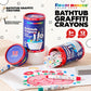 Bath tub graffiti crayons set with 12 white tubes and colored tips on paper