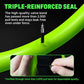 Green TPU inner tube with valve stem, close-up highlighting reinforced seal area