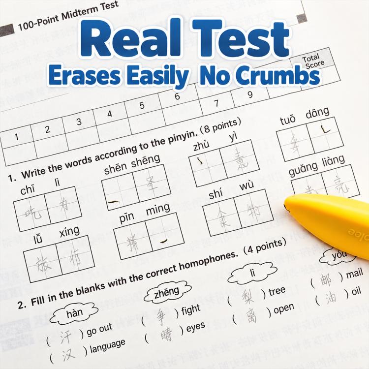 Holee 4 PCS/Box Dust-Free Eraser, Creative Rhombus Eraser