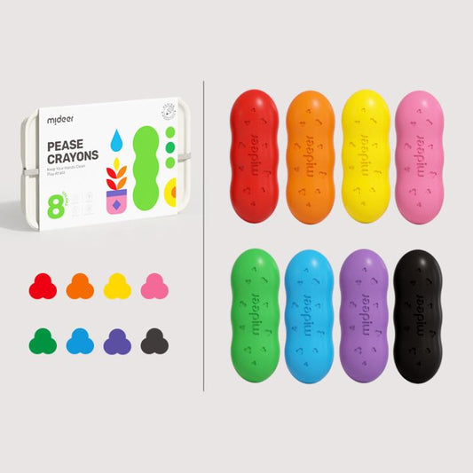 mideer Children Color Peans Crayons Washable Oil Pastels, 8 Colors, 12 Colors
