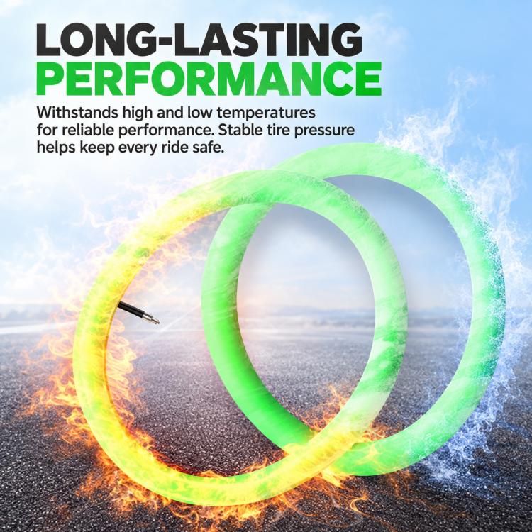 Bright green TPU inner tube loops highlighting long-lasting performance