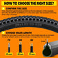Chart to choose TPU inner tube size and valve length for tire width