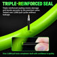 Green CYCLAMi TPU inner tube close-up with valve and reinforced seal area
