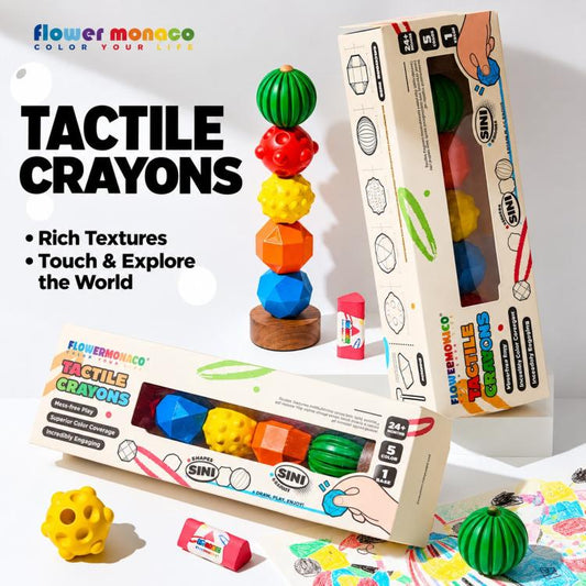 FLOWER MONACO Children Color Tactile Crayons Oil Pastels Educational Drawing Toys