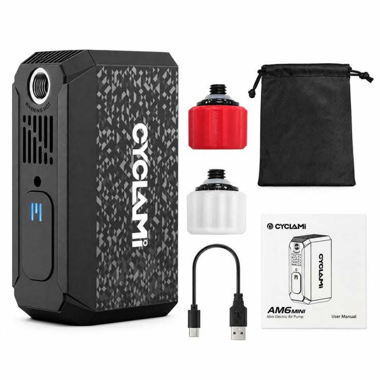 CYCLAMi AM6mini Portable Electric Inflator Pump for MTB & Road Bikes, AM6mini