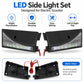 Black LED side light set for electric scooter, two units with clear lenses