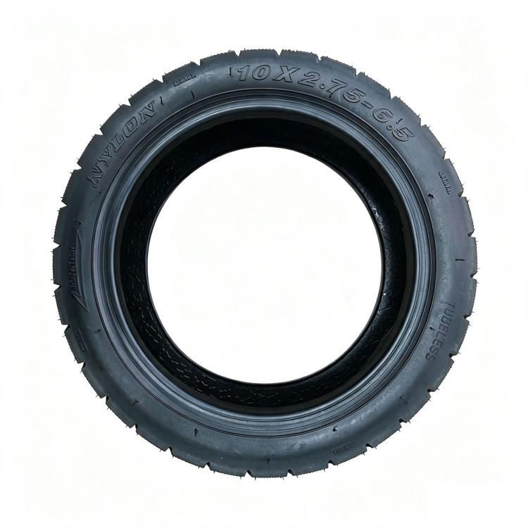 10 x 2.75-6.5 tubeless scooter tire, black with raised off-road tread