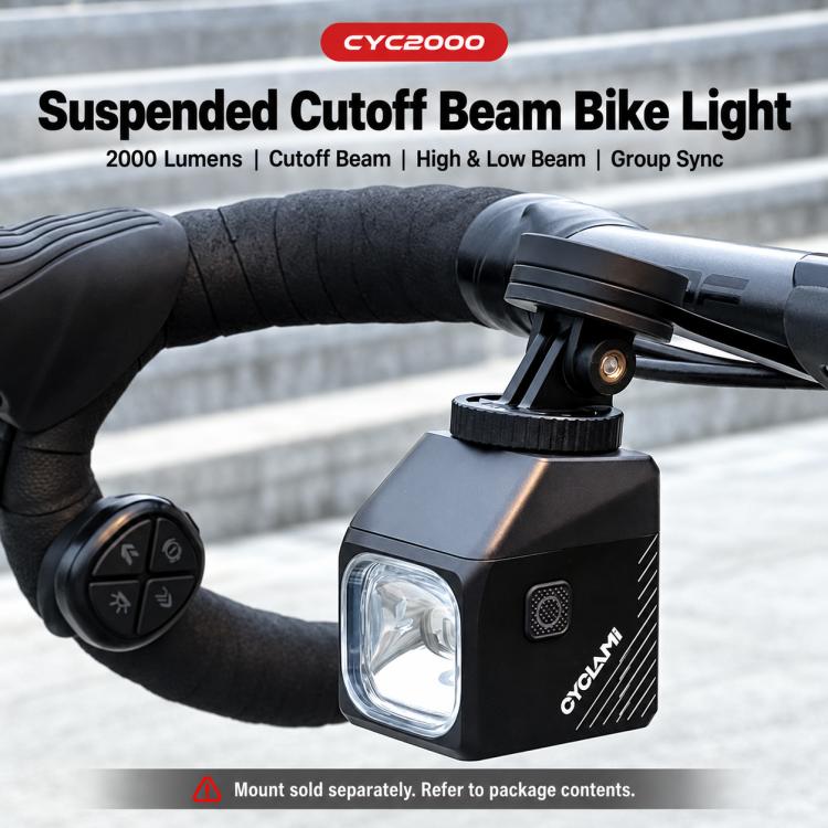 CYCLAMi CYC2000T Cutoff Line Mountain Bike Hanging Front Light with Remote Control, CYC2000T