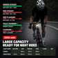 Bike front headlight with LED battery status indicators for charging and modes