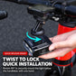 Twist-to-lock quick-release mount for bike headlight on handlebar
