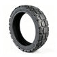 Universal electric scooter tire, black rubber with deep block tread, 12 x 3 inches