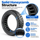 Black solid honeycomb scooter tire with thick honeycomb-style side structure.