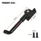 Black kickstand support arm with mounting bracket, shown with size dimensions.
