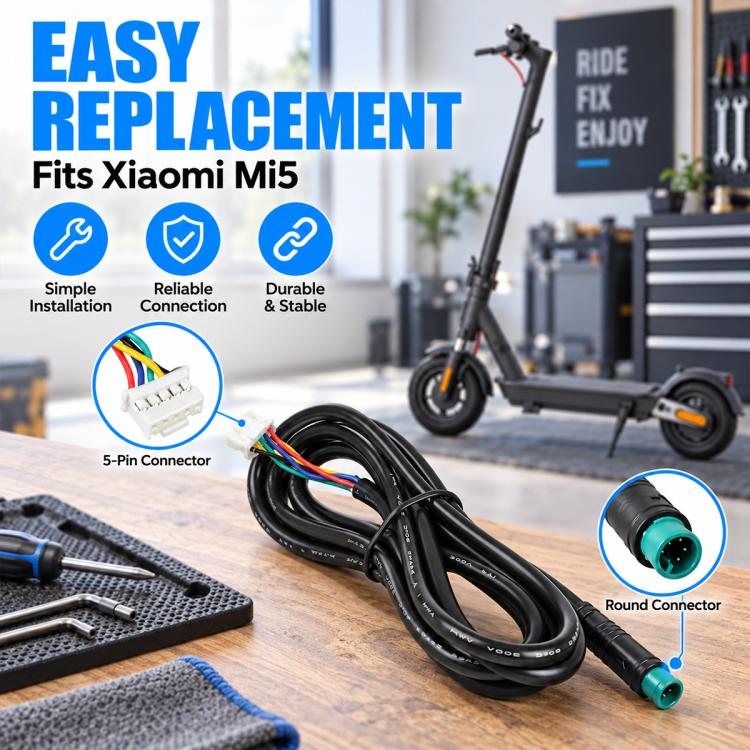 LYP4103 Electric Scooter 5 Pin Controller Connector Cable For Xiaomi MI5, 173cm