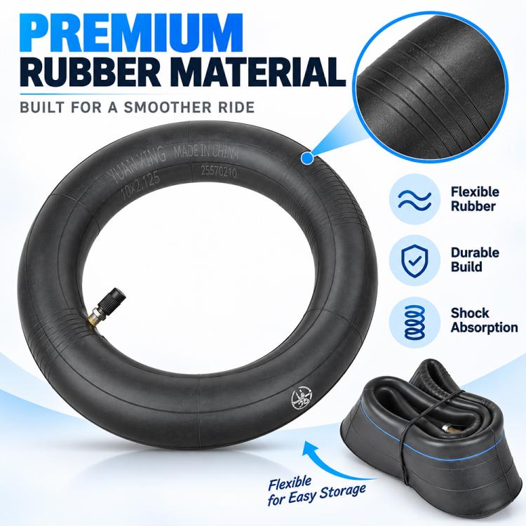 Black rubber inner tube with straight valve, flexible inflatable ring