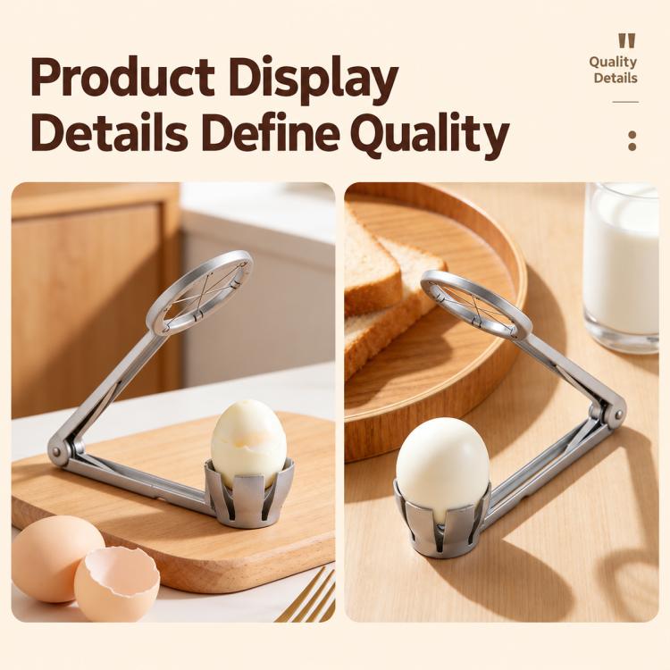LsCook Kitchen Multi-Functional Aluminum Alloy Egg Cutter Egg Slicer