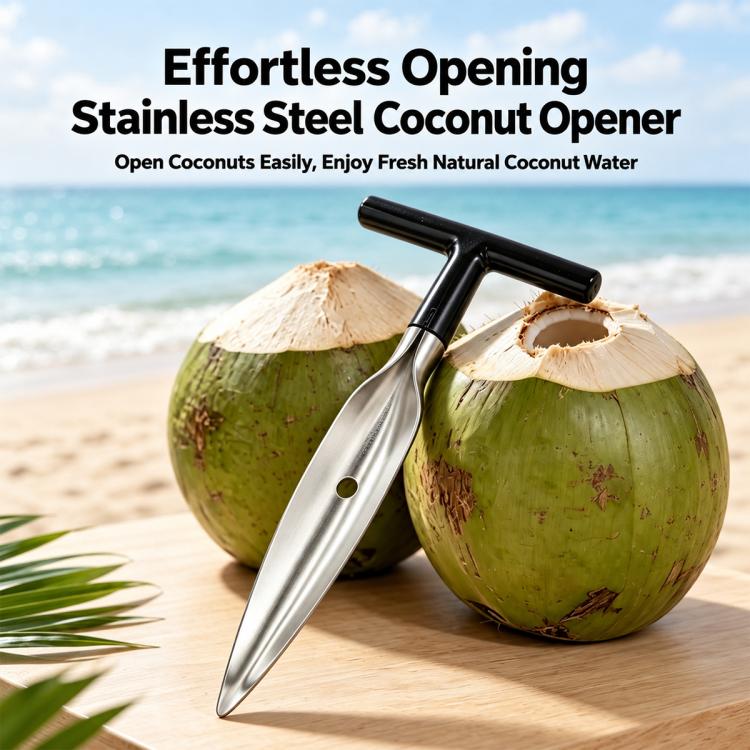 LsCook 430 Stainless Steel Coconut Opener Coconut Shell Opening