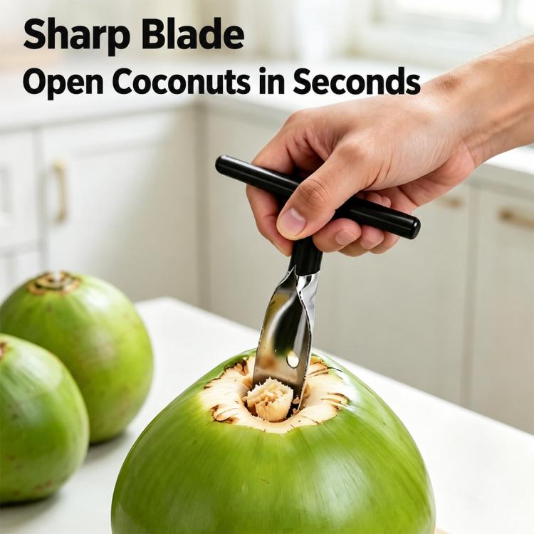 LsCook 430 Stainless Steel Coconut Opener Coconut Shell Opening