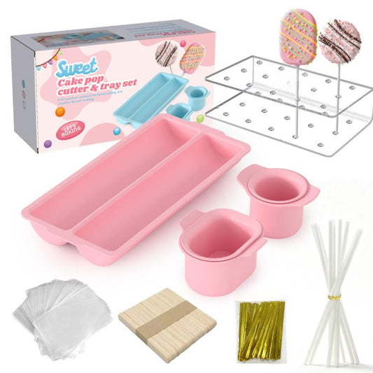 ABS Lollipop Cake Mold Cutting Baking Tool Kit, 3 PCS/Set Pink, 3 PCS/Set Blue, 8 PCS/Set Pink, 8 PCS/Set Blue