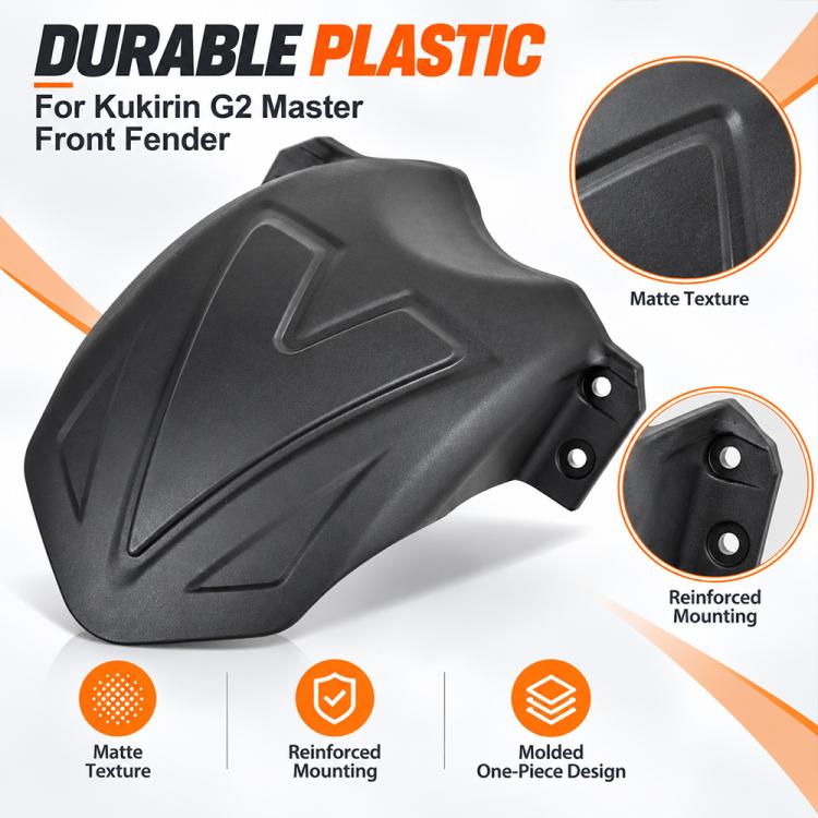 Black matte-textured front fender with reinforced mounting points