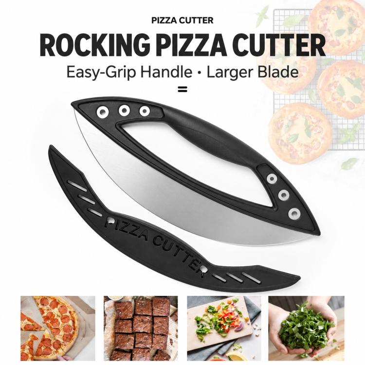 LsCook Stainless Steel Pizza Cutter Semi-circular Ring Slicer Baking Tool
