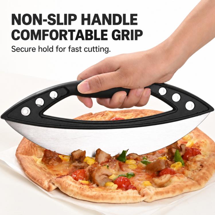 LsCook Stainless Steel Pizza Cutter Semi-circular Ring Slicer Baking Tool