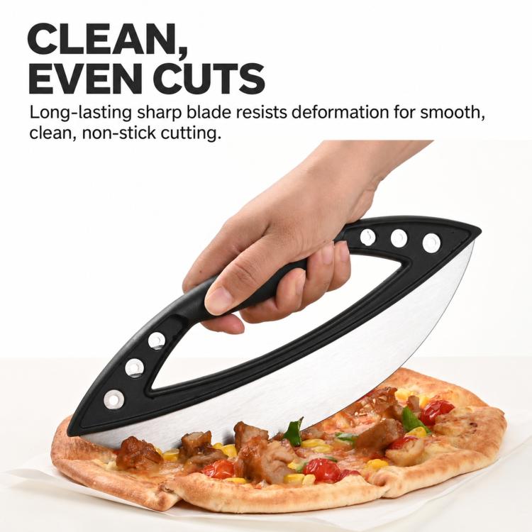 LsCook Stainless Steel Pizza Cutter Semi-circular Ring Slicer Baking Tool