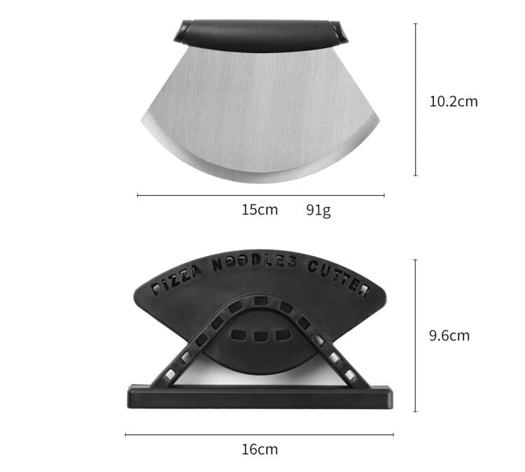 LsCook Stainless Steel Pizza Cutter Curved Blade with Stand Base